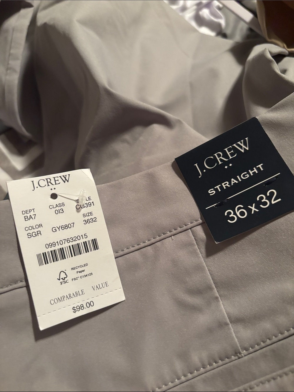 J. Crew Men's Light Gray Chinos